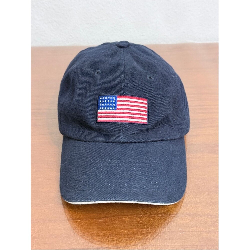 Navy American Flag Patch Baseball Cap MBIA Asset Management